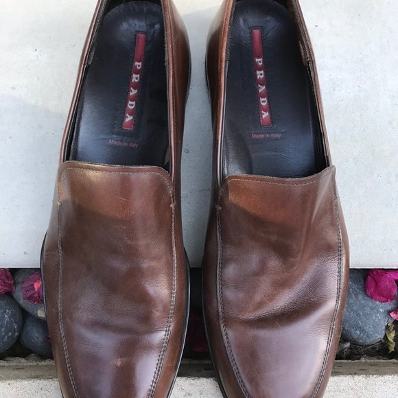 Prada Brown Leather Slip On Loafer main image 9